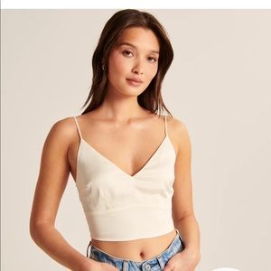 Abercrombie cream silk crop top.